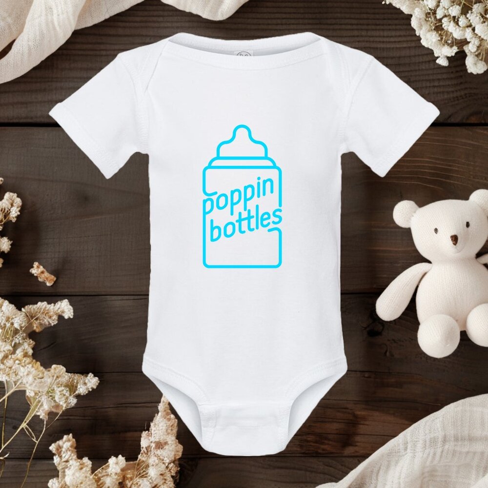 Poppin Bottles Baby Onesie | Funny Infant Onesie | Cute Baby Gift